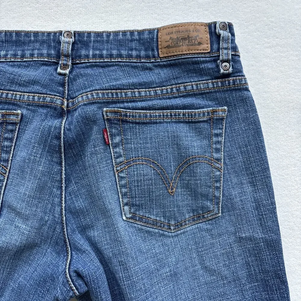 Levis Women Jeans Size 12 537 Low Flare Blue Medium‎ Wash Denim (approx 32x28)